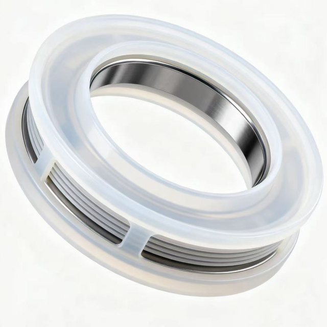 Round bearing silicone gasket sealed protective bearing interior and buffer shock absorption