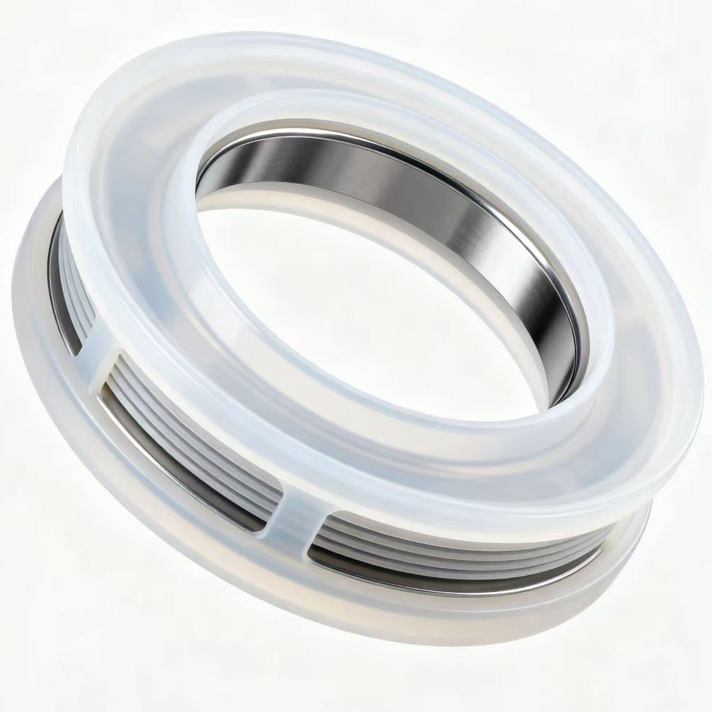 Round bearing silicone gasket sealed protective bearing interior and buffer shock absorption