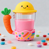 Creative gift silicone cup with both drinking water and creative decoration