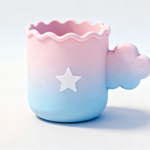 Creative gift silicone cup with both drinking water and creative decoration