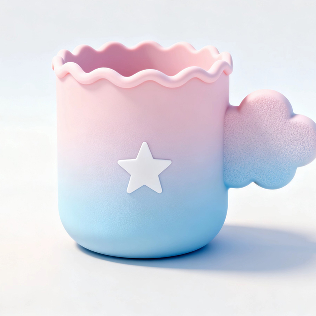 Creative gift silicone cup with both drinking water and creative decoration