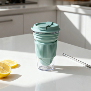 Folding silicone cup, extremely portable storage and safe and practical drinking water