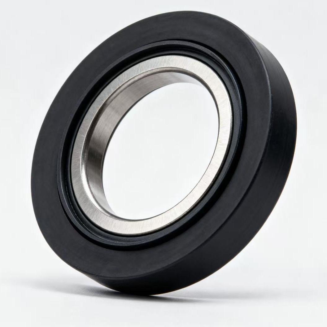 Round bearing silicone gasket sealed protective bearing interior and buffer shock absorption